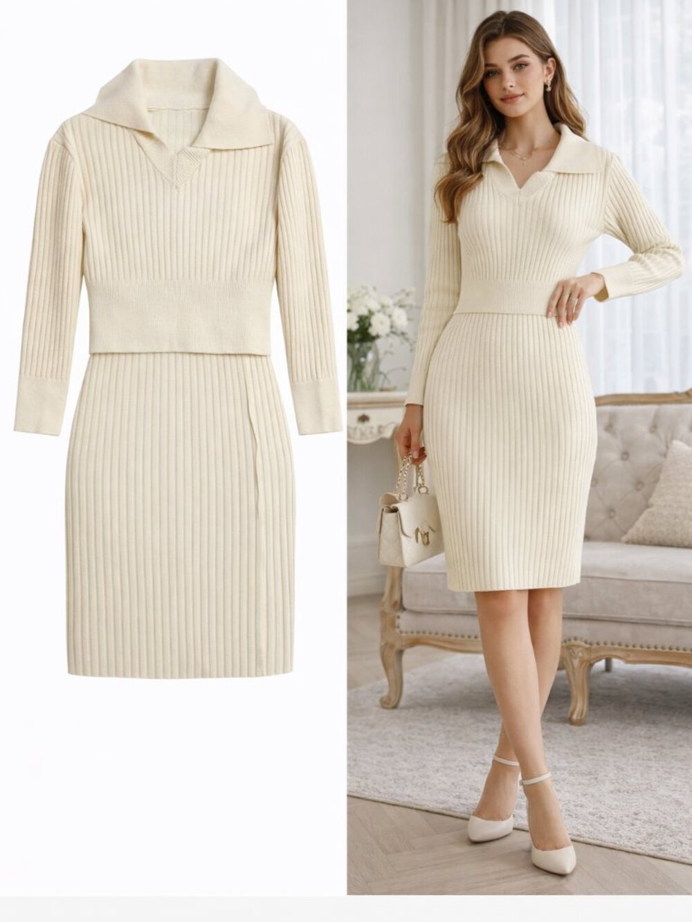 Luxury 50% Cashmere Blend Knit Set – NWT | Elegant & Timeless